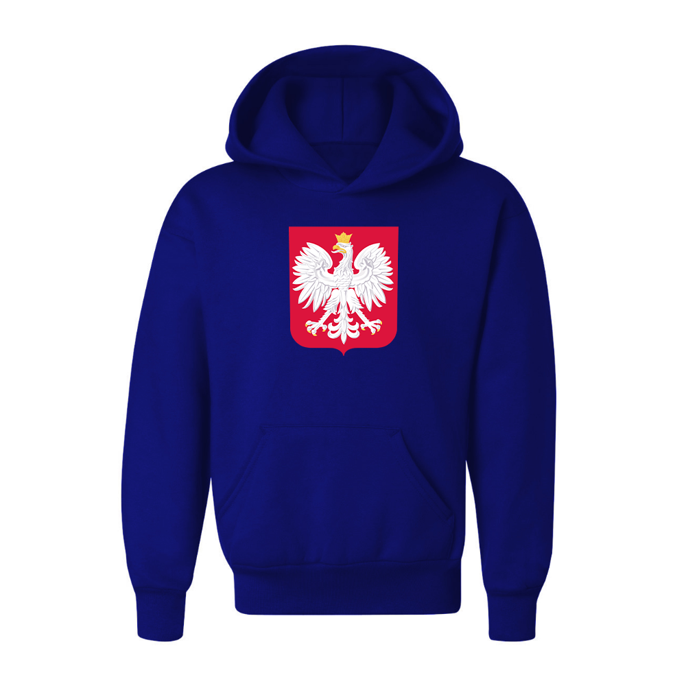 Youth Kids Poland National Soccer Team Pullover Hoodie