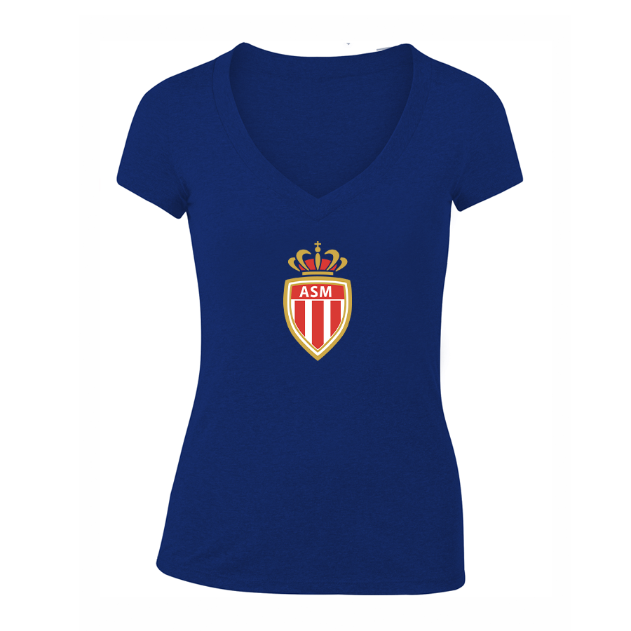 Women's AS Monaco FC V-Neck T-Shirt