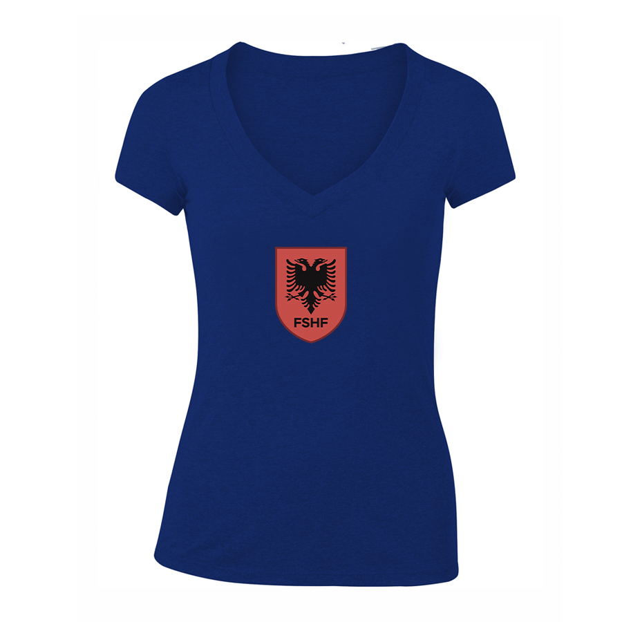 Women's Albania National Soccer Team V-Neck T-Shirt