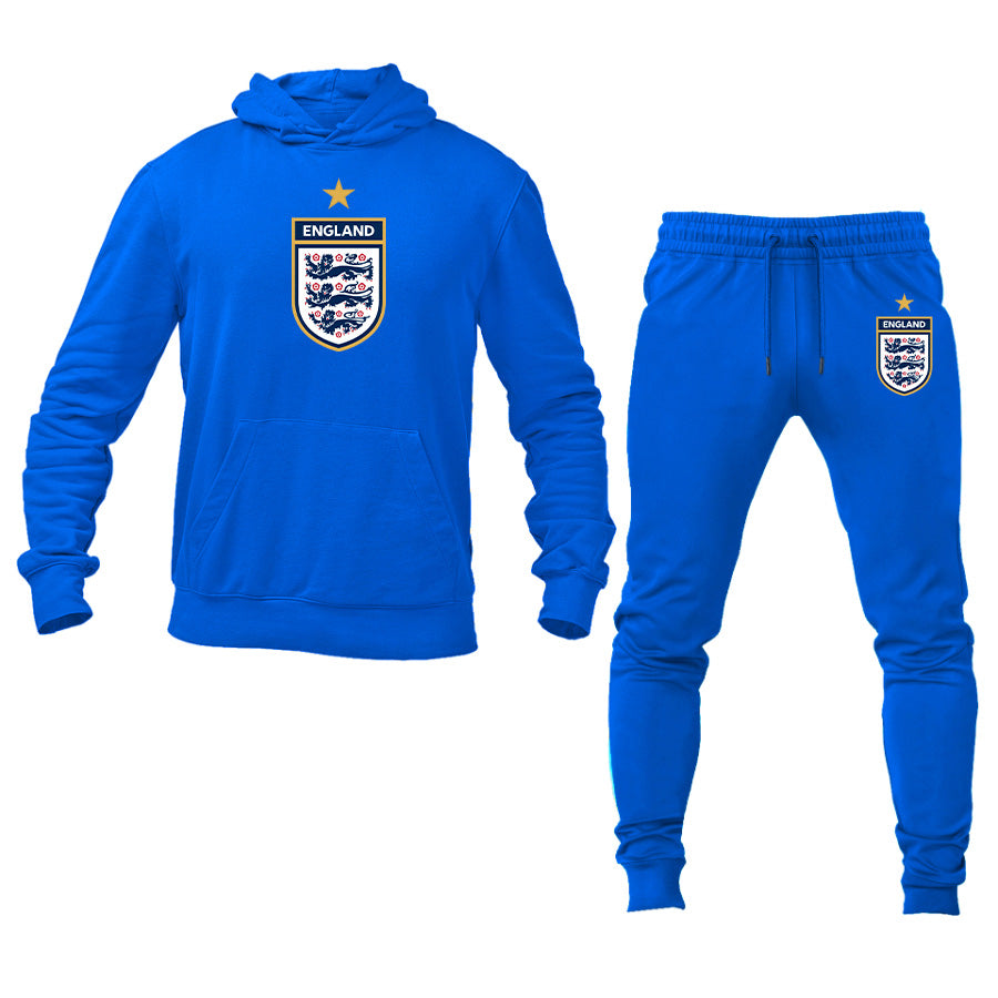 Men's England National Soccer Team Logo Hoodie Joggers Set