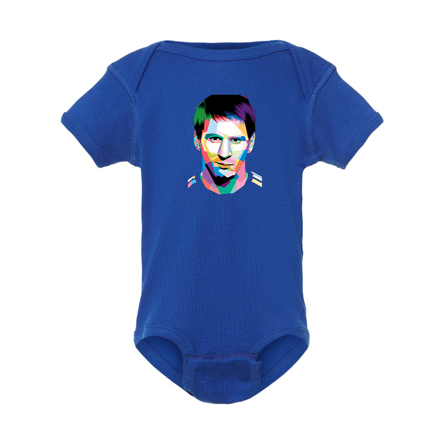 Lionel Messi Face Art Soccer Baby Romper Onesie