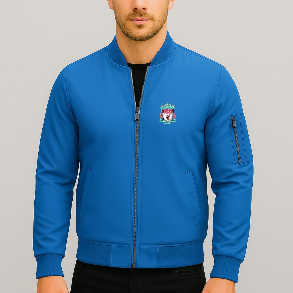 Men's Liverpool Football Club Est.1892 Lightweight Bomber Jacket Windbreaker Softshell Varsity Jacket Coat