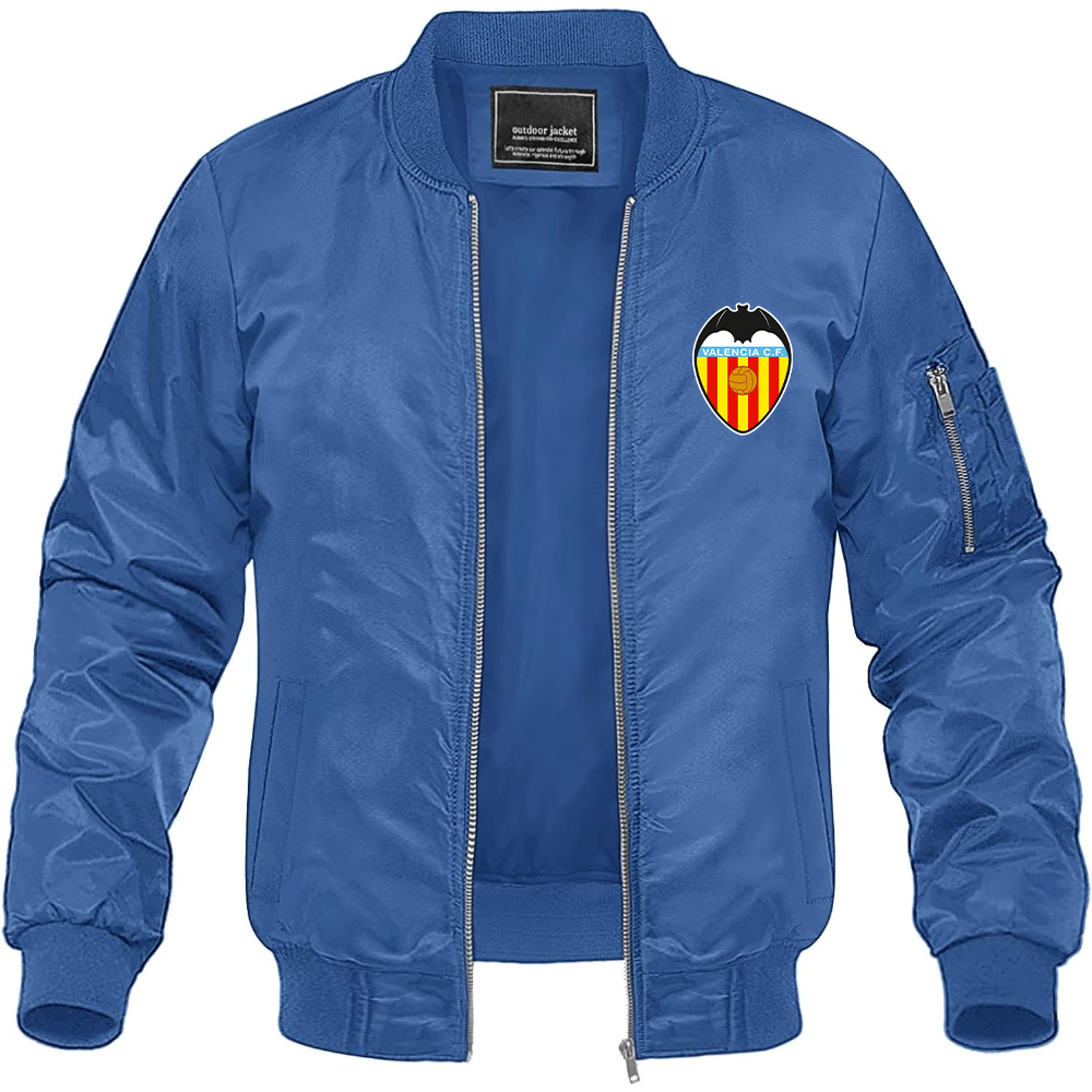 Men's Valencia FC Lightweight Bomber Jacket Windbreaker Softshell Varsity Jacket Coat