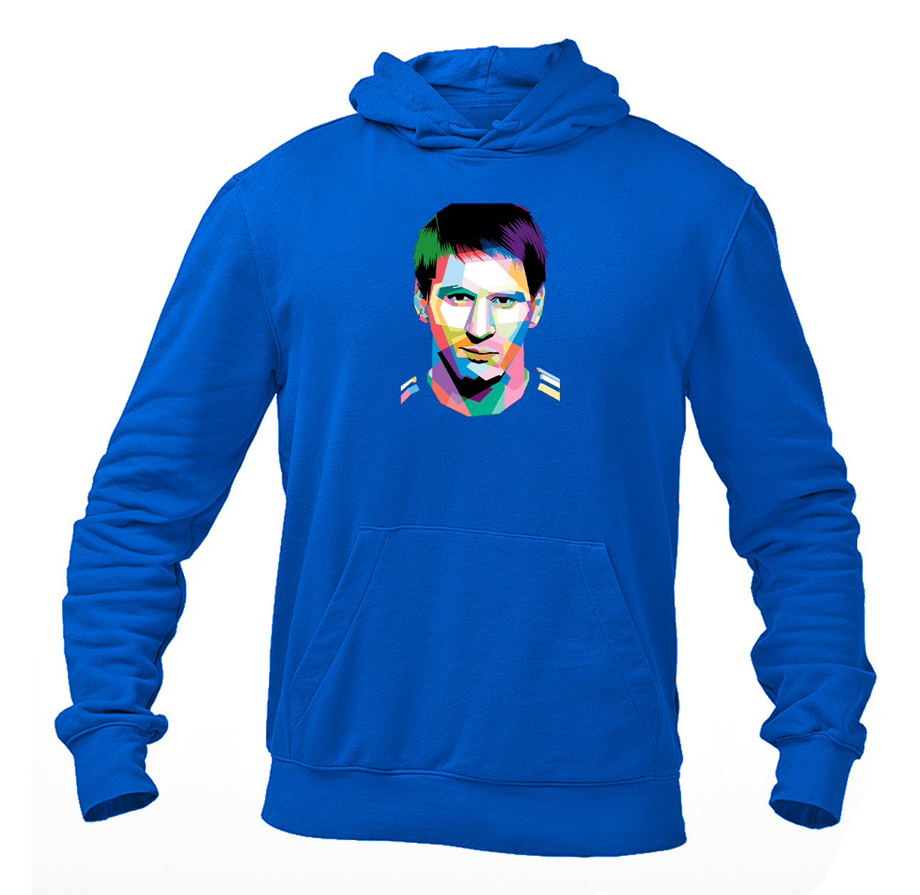 Men's Lionel Messi Face Art Soccer Pullover Hoodie