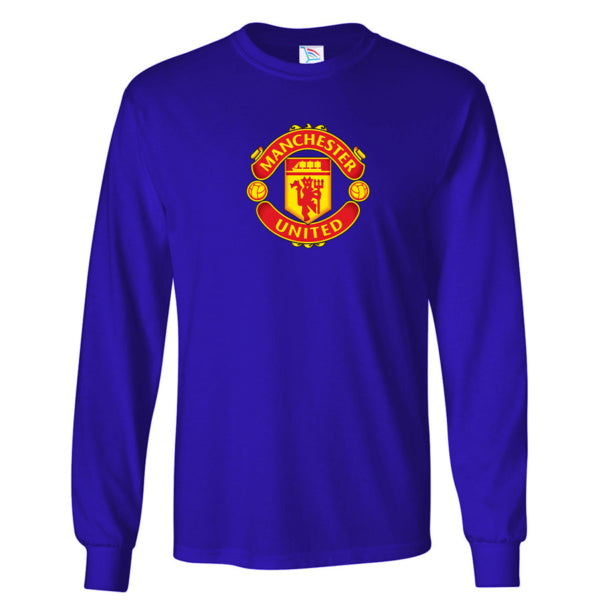 Men’s Manchester United Soccer Cotton Long Sleeve T-Shirt