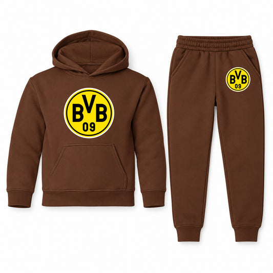 Borussia Dortmund BVB FC youth hoodie jogger set, Brown, Youth Large ages 10–12