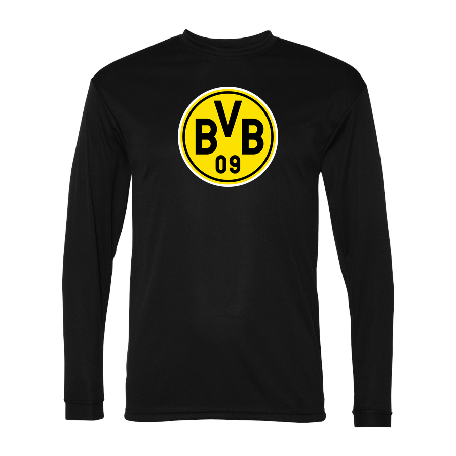 Men's Borussia Dortmund BVB FC Performance Long Sleeve T-Shirt | Color: Black | Original artwork on Drive garment