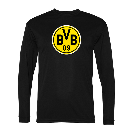 Men's Borussia Dortmund BVB FC Performance Long Sleeve T-Shirt | Color: Black | Original artwork on Drive garment
