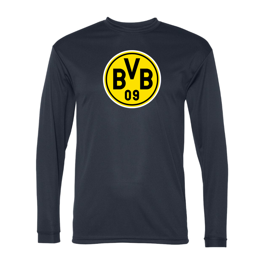 Men's Borussia Dortmund BVB FC Performance Long Sleeve T-Shirt | Color: Navy | Original artwork on Drive garment