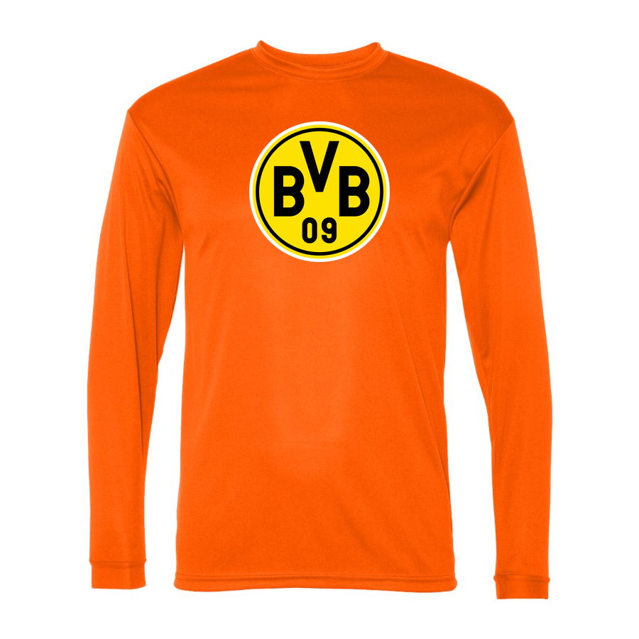 Men's Borussia Dortmund BVB FC Performance Long Sleeve T-Shirt | Color: Orange | Original artwork on Drive garment