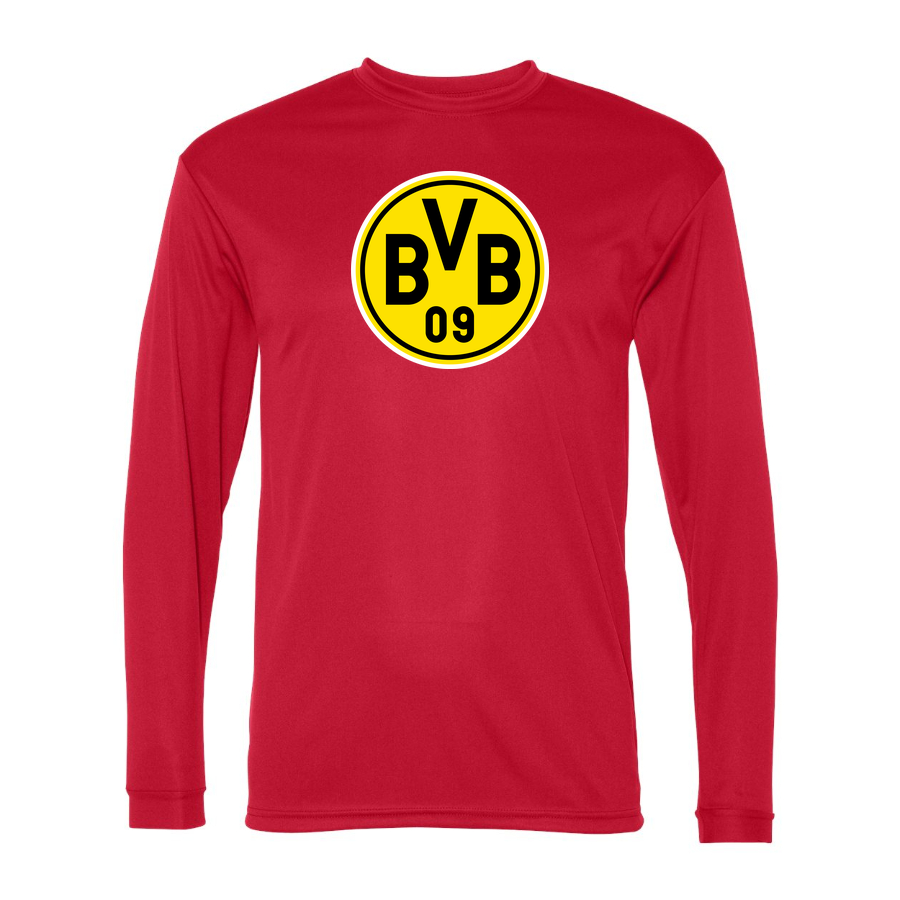Men's Borussia Dortmund BVB FC Performance Long Sleeve T-Shirt | Color: Red | Original artwork on Drive garment