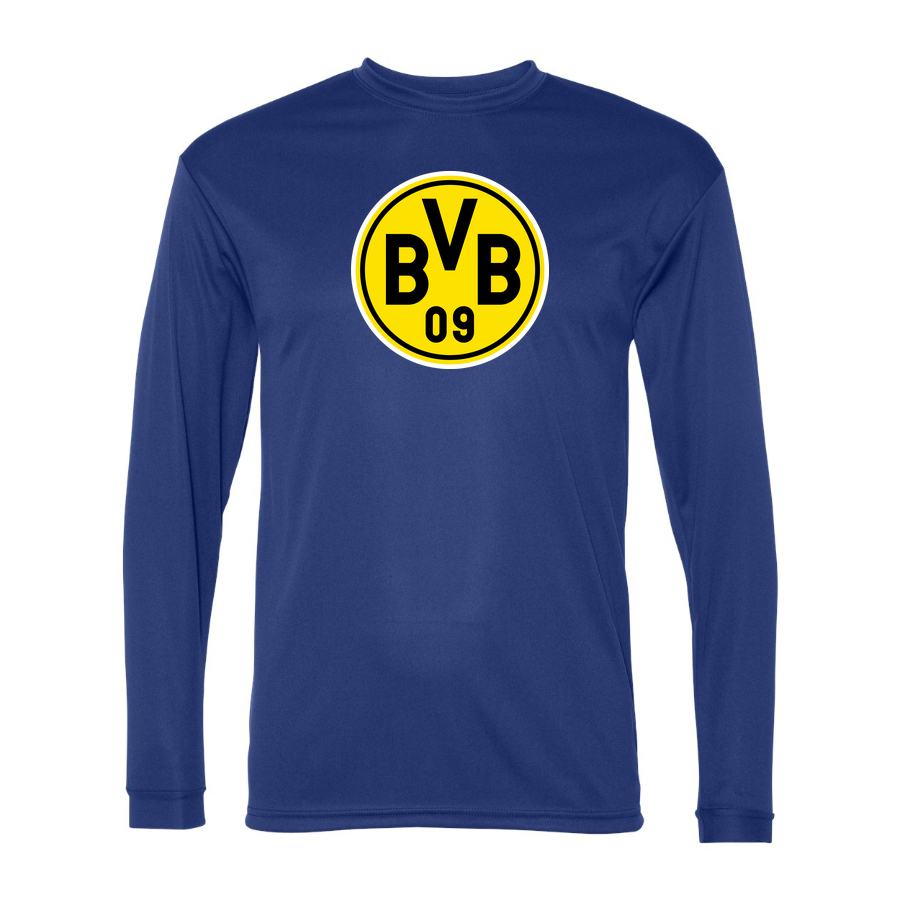 Men's Borussia Dortmund BVB FC Performance Long Sleeve T-Shirt | Color: Royal | Original artwork on Drive garment