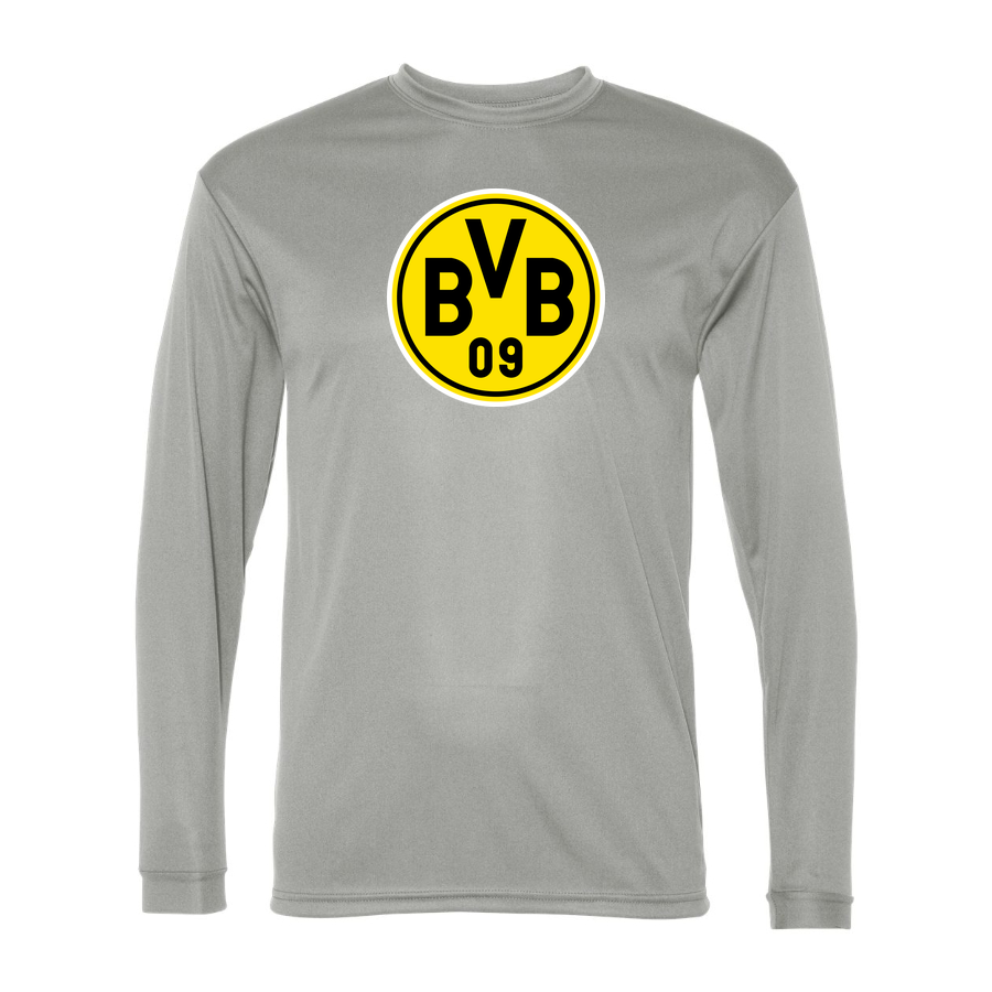 Men's Borussia Dortmund BVB FC Performance Long Sleeve T-Shirt | Color: Silver | Original artwork on Drive garment