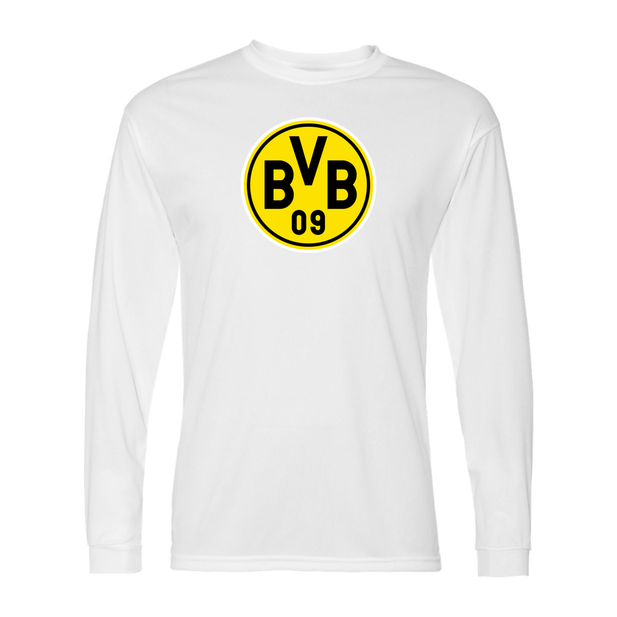 Men's Borussia Dortmund BVB FC Performance Long Sleeve T-Shirt | Color: White | Original artwork on Drive garment
