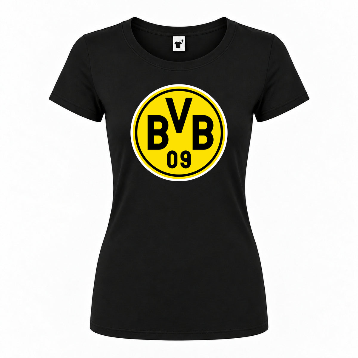 Women's Borussia Dortmund BVB FC Round Neck T-Shirt | Color: Black