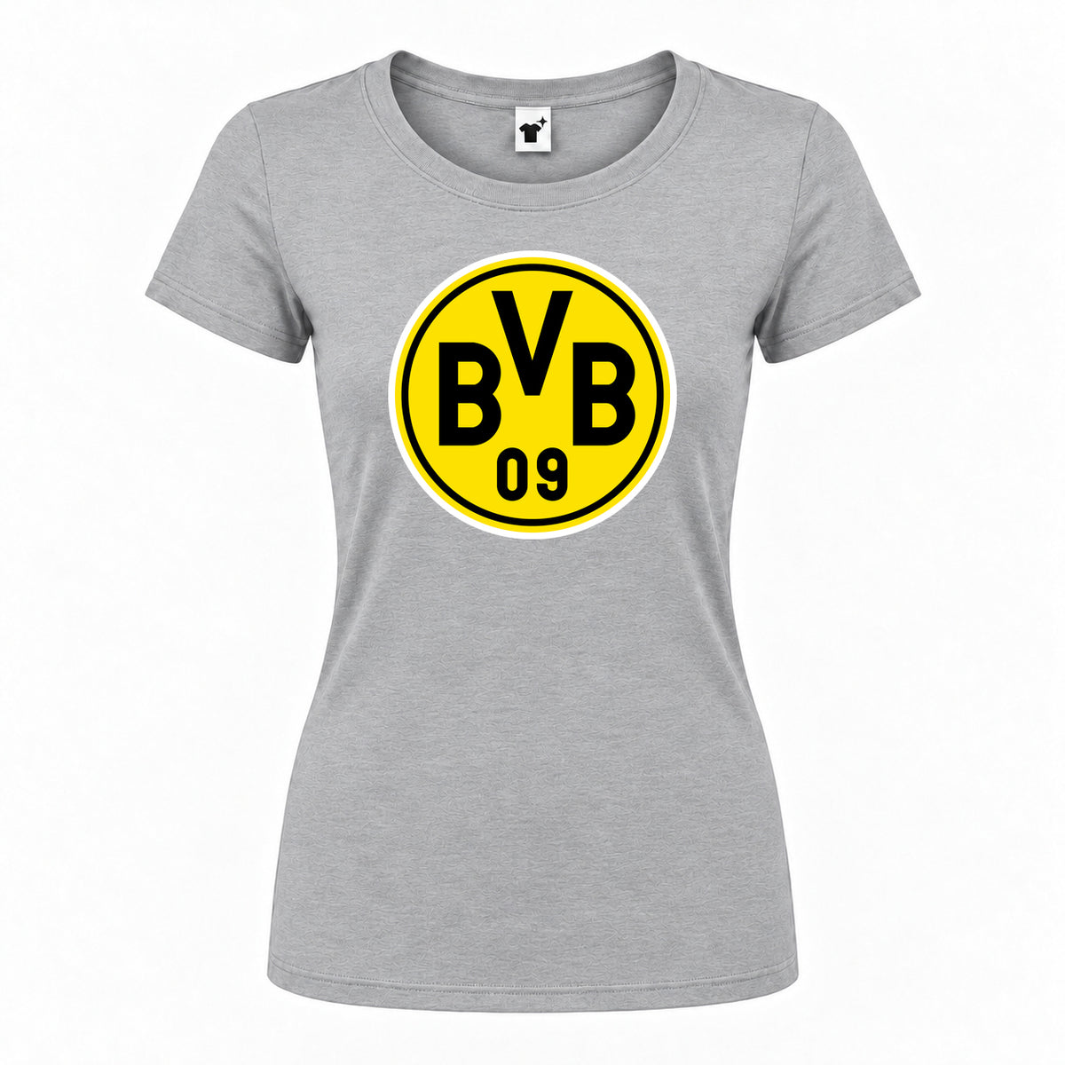 Women's Borussia Dortmund BVB FC Round Neck T-Shirt | Color: Grey