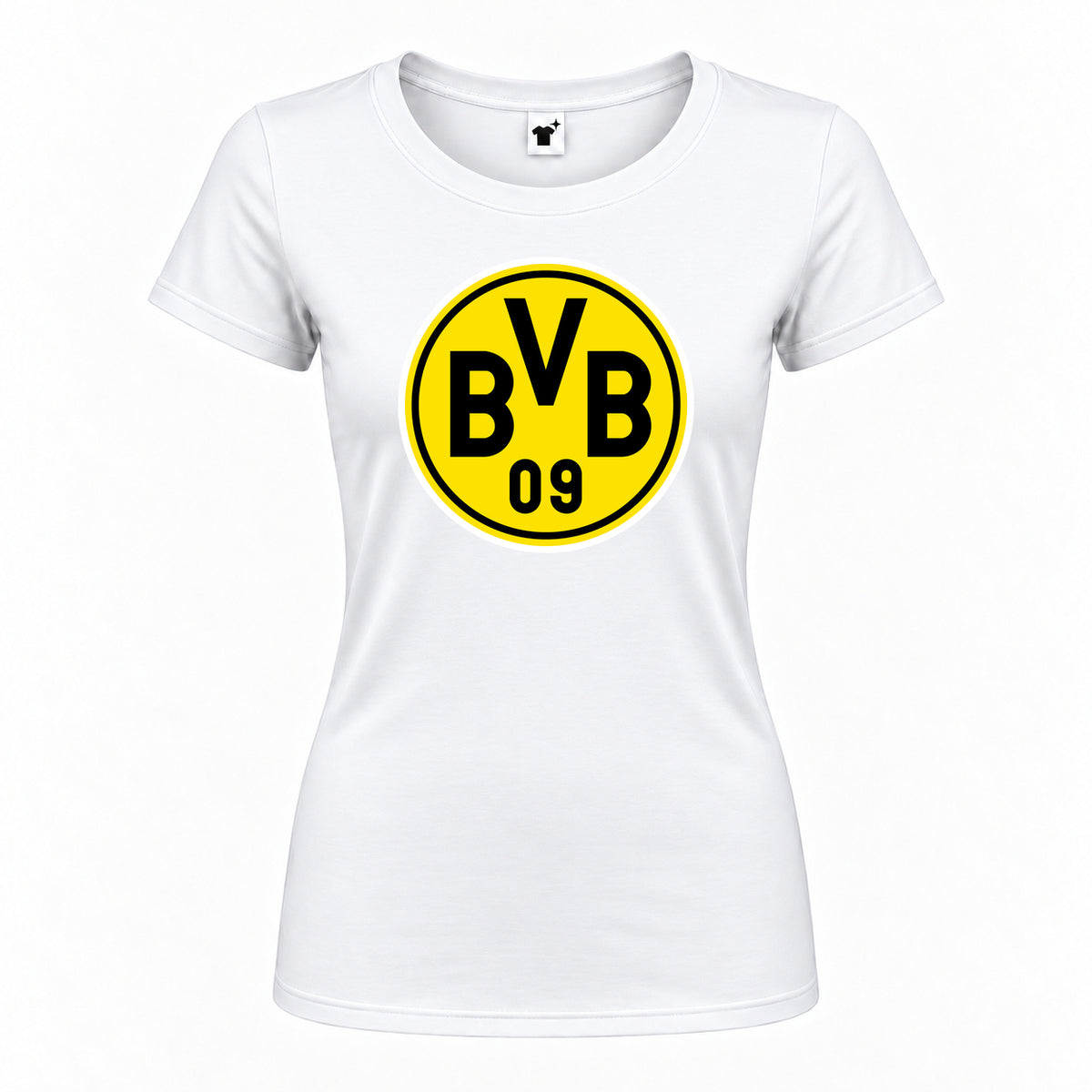 Women's Borussia Dortmund BVB FC Round Neck T-Shirt | Color: White