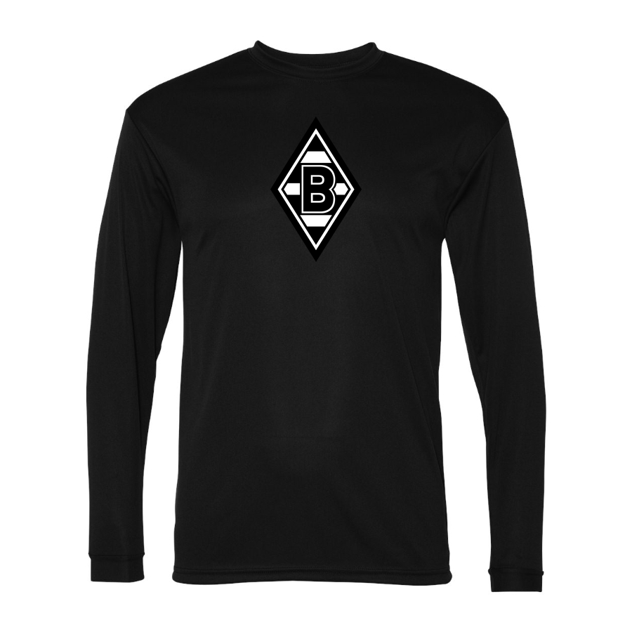 Men's Borussia Monchengladbach FC Performance Long Sleeve T-Shirt | Color: Black | Original artwork on Drive garment