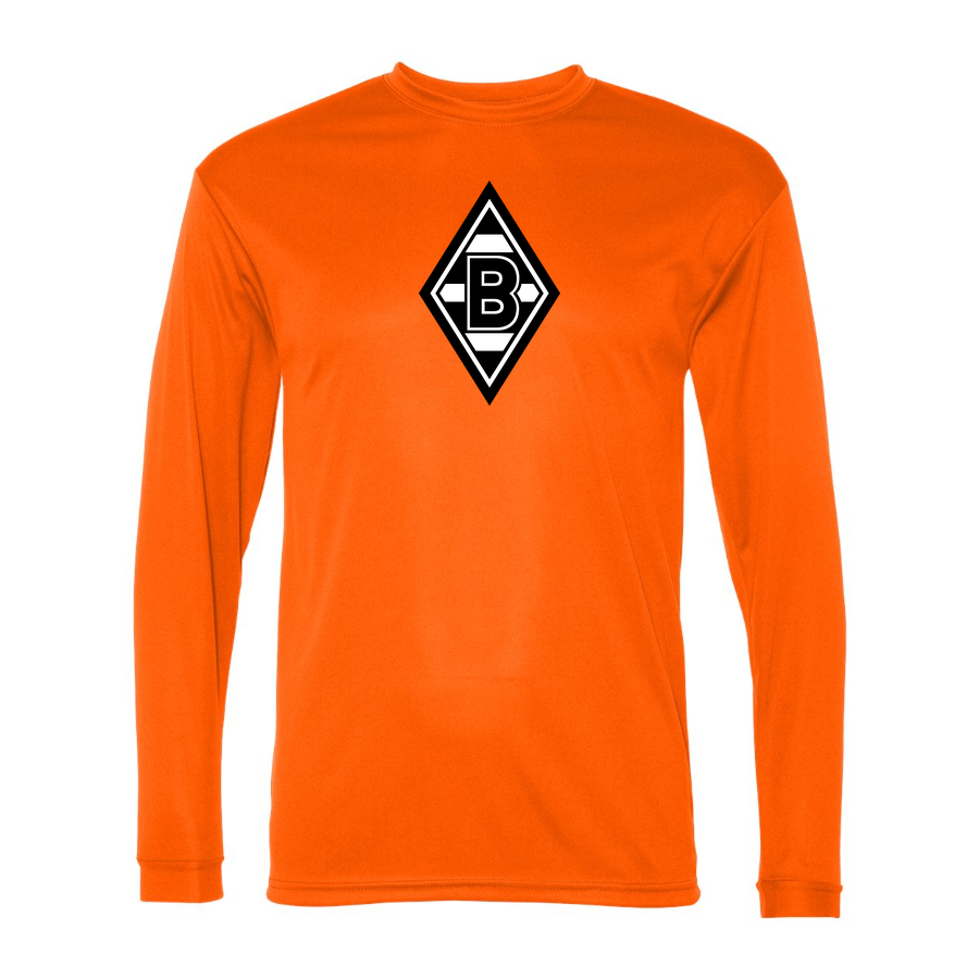 Men's Borussia Monchengladbach FC Performance Long Sleeve T-Shirt | Color: Orange | Original artwork on Drive garment