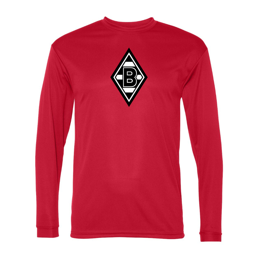 Men's Borussia Monchengladbach FC Performance Long Sleeve T-Shirt | Color: Red | Original artwork on Drive garment