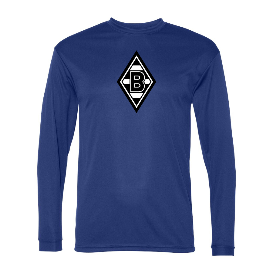 Men's Borussia Monchengladbach FC Performance Long Sleeve T-Shirt | Color: Royal | Original artwork on Drive garment