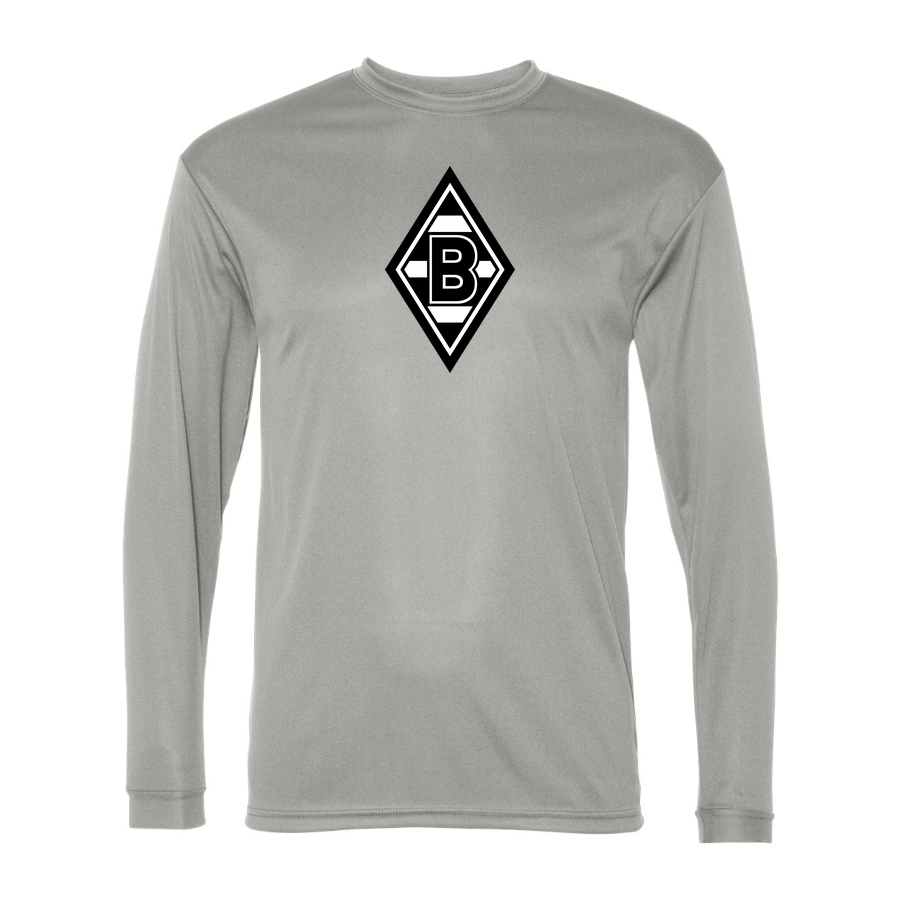 Men's Borussia Monchengladbach FC Performance Long Sleeve T-Shirt | Color: Silver | Original artwork on Drive garment