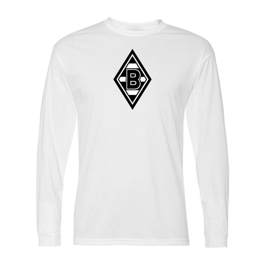 Men's Borussia Monchengladbach FC Performance Long Sleeve T-Shirt | Color: White | Original artwork on Drive garment