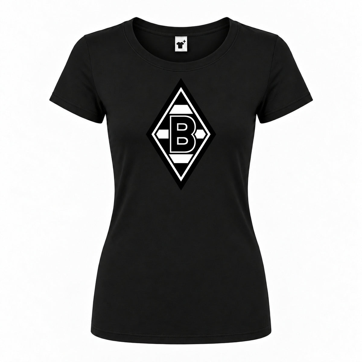 Women's Borussia Monchengladbach FC Round Neck T-Shirt | Color: Black