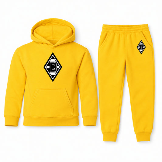 Borussia Monchengladbach FC youth hoodie jogger set, Yellow, Youth Large ages 10–12