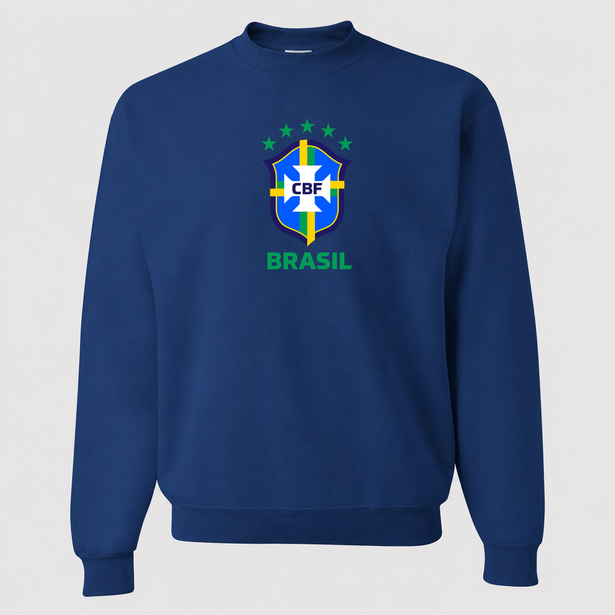 Men's Brasil National Soccer Team Crewneck Sweatshirt | Color: Blue | Original artwork on Drive garment