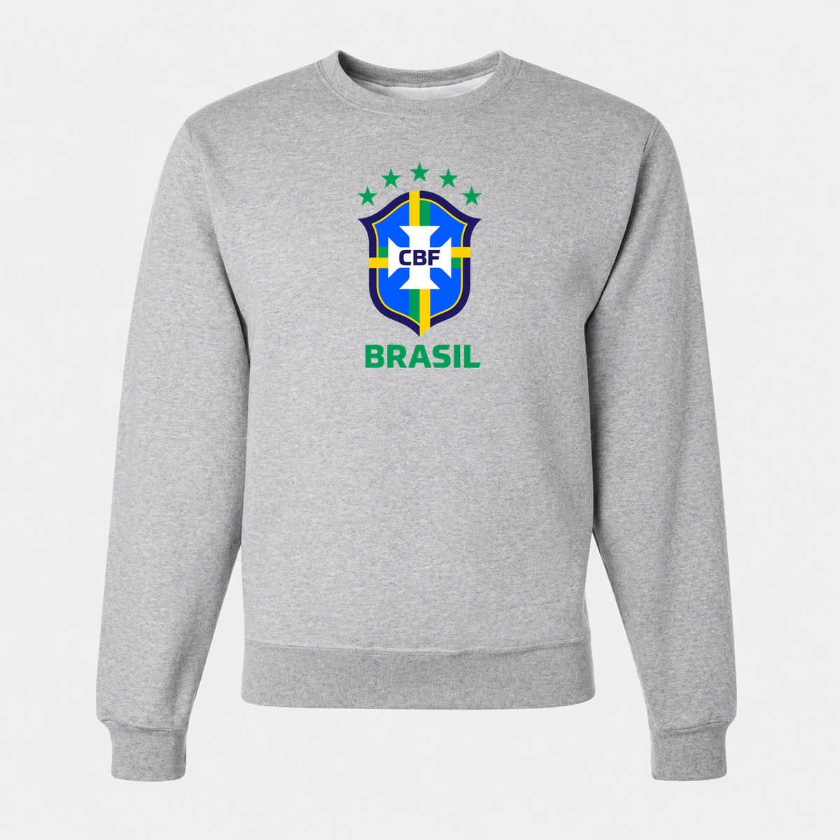 Men's Brasil National Soccer Team Crewneck Sweatshirt | Color: Grey | Original artwork on Drive garment