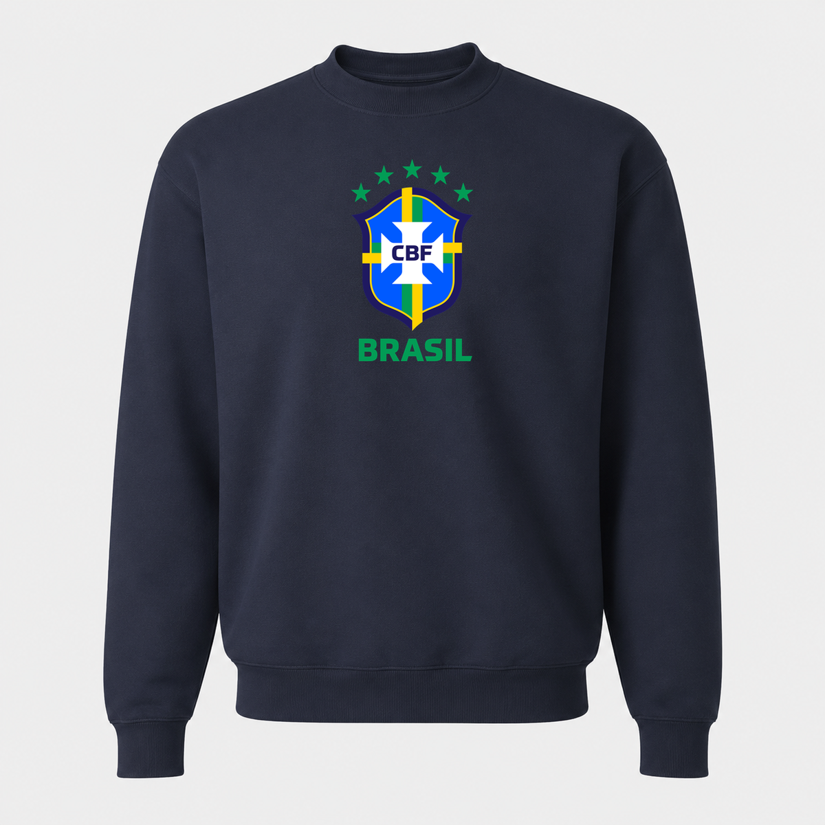 Men's Brasil National Soccer Team Crewneck Sweatshirt | Color: Navy | Original artwork on Drive garment