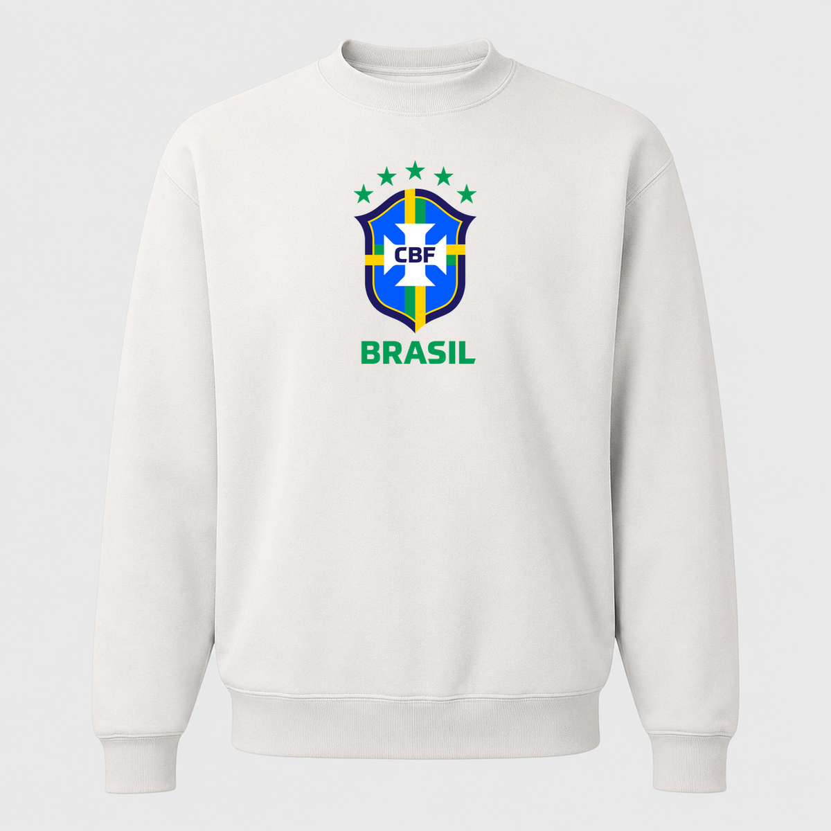 Men's Brasil National Soccer Team Crewneck Sweatshirt | Color: White | Original artwork on Drive garment