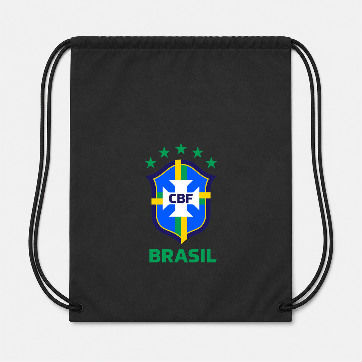 Brasil National Soccer Team Drawstring Bag | Color: Black | Original artwork on Drive garment