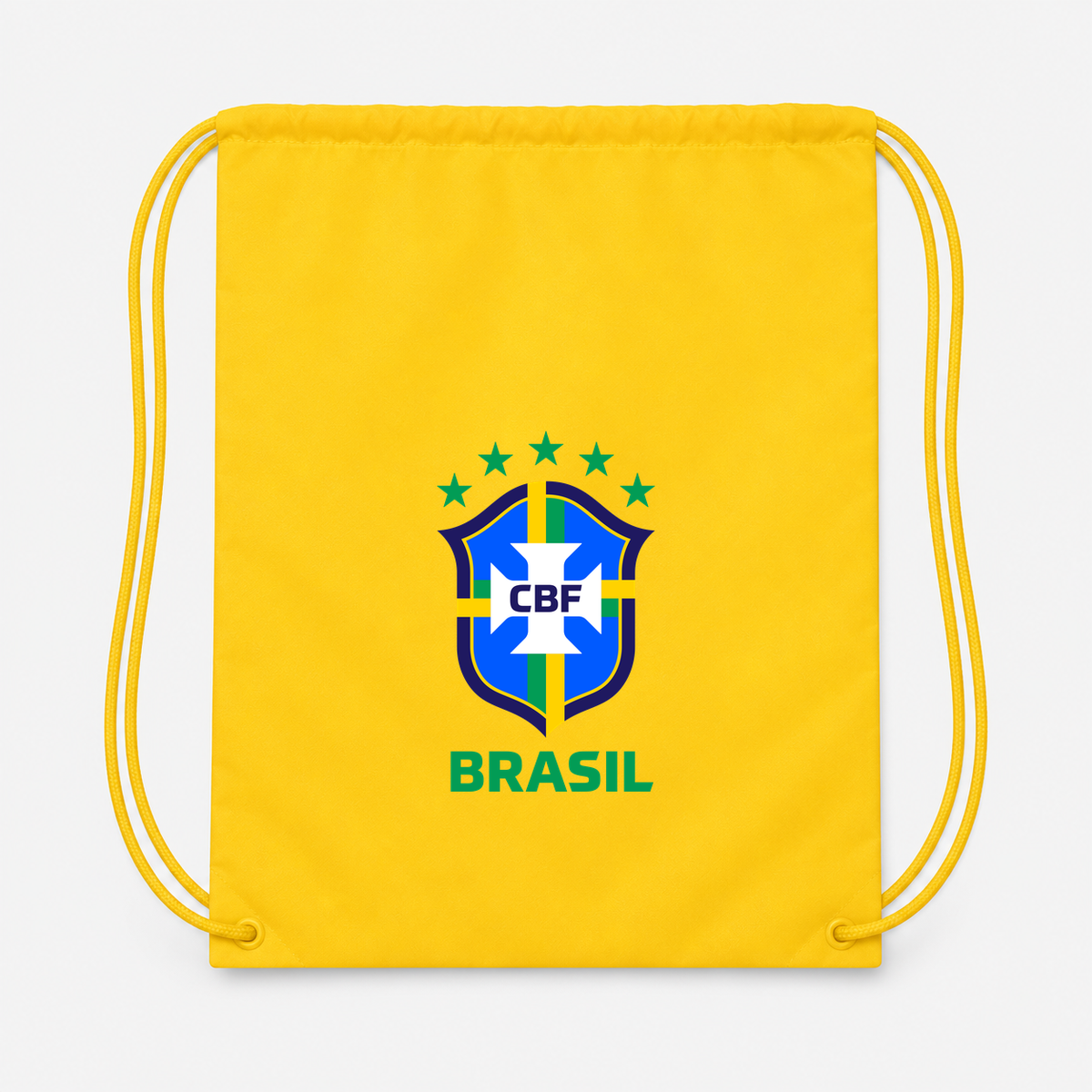 Brasil National Soccer Team Drawstring Bag | Color: Yellow | Original artwork on Drive garment