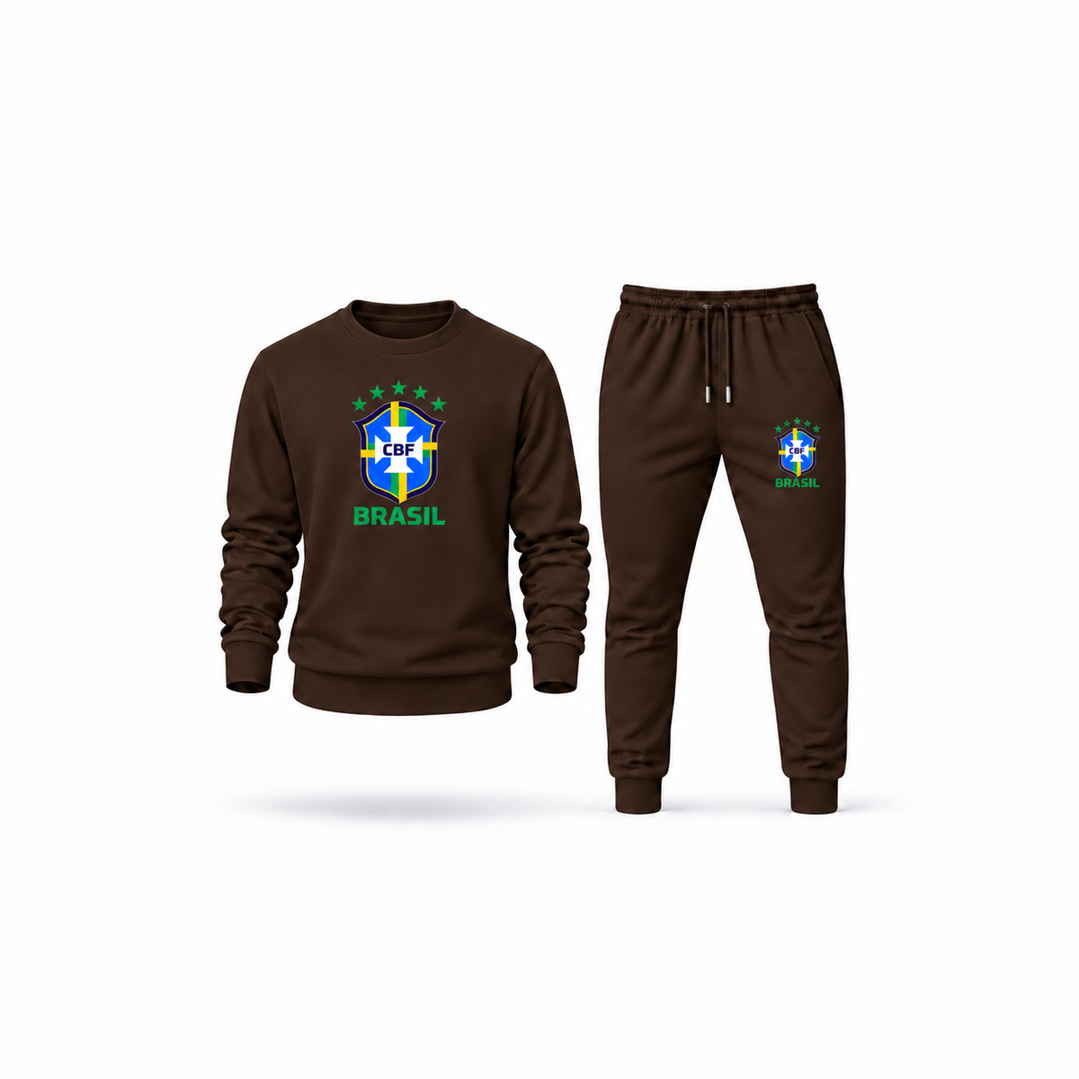 Men's Brazil Sweatshirt Joggers Set | Color: Brown | Main