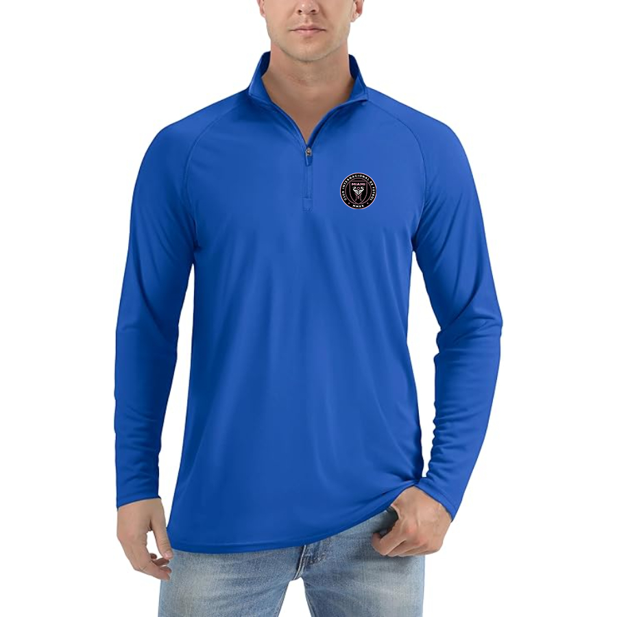 Men’s Inter Miami FC - Lightweight Quarter-Zip Athletic Shirt – Long Sleeve Performance Wear