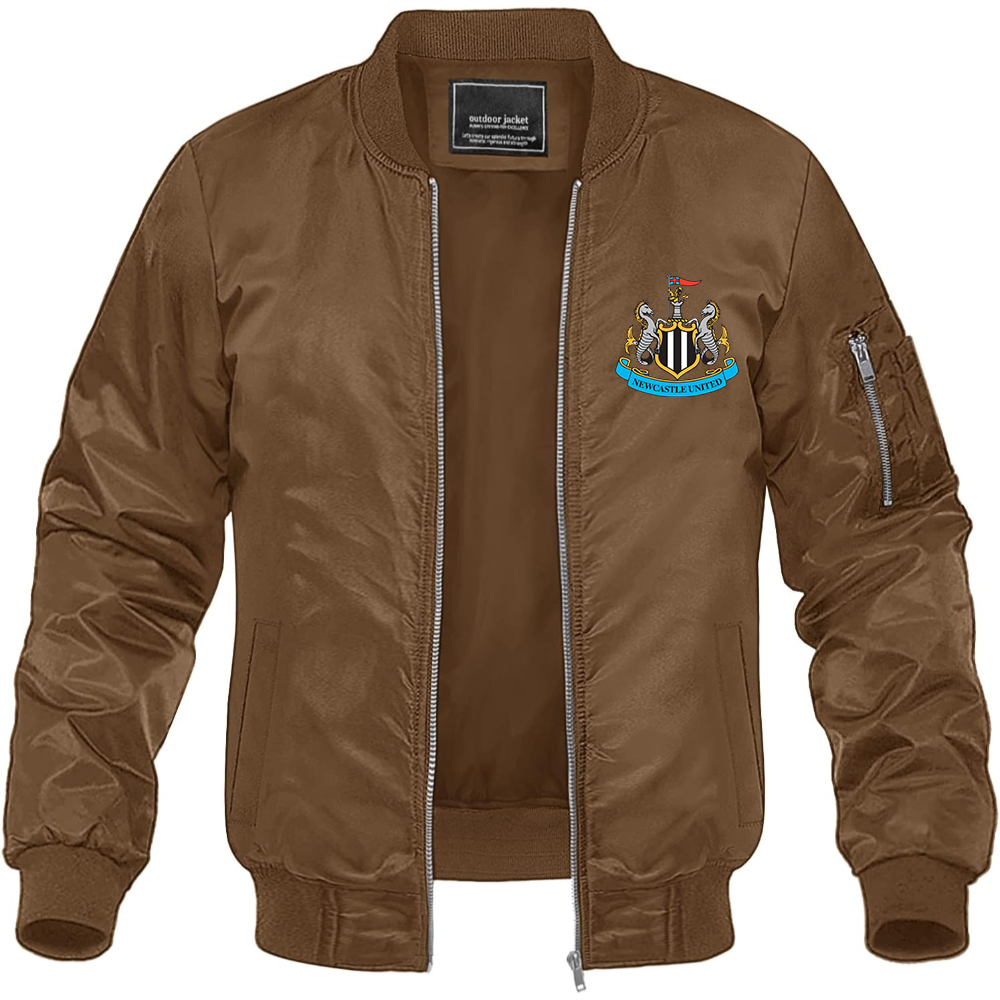 Men's Newcastle United FC Lightweight Bomber Jacket Windbreaker Softshell Varsity Jacket Coat