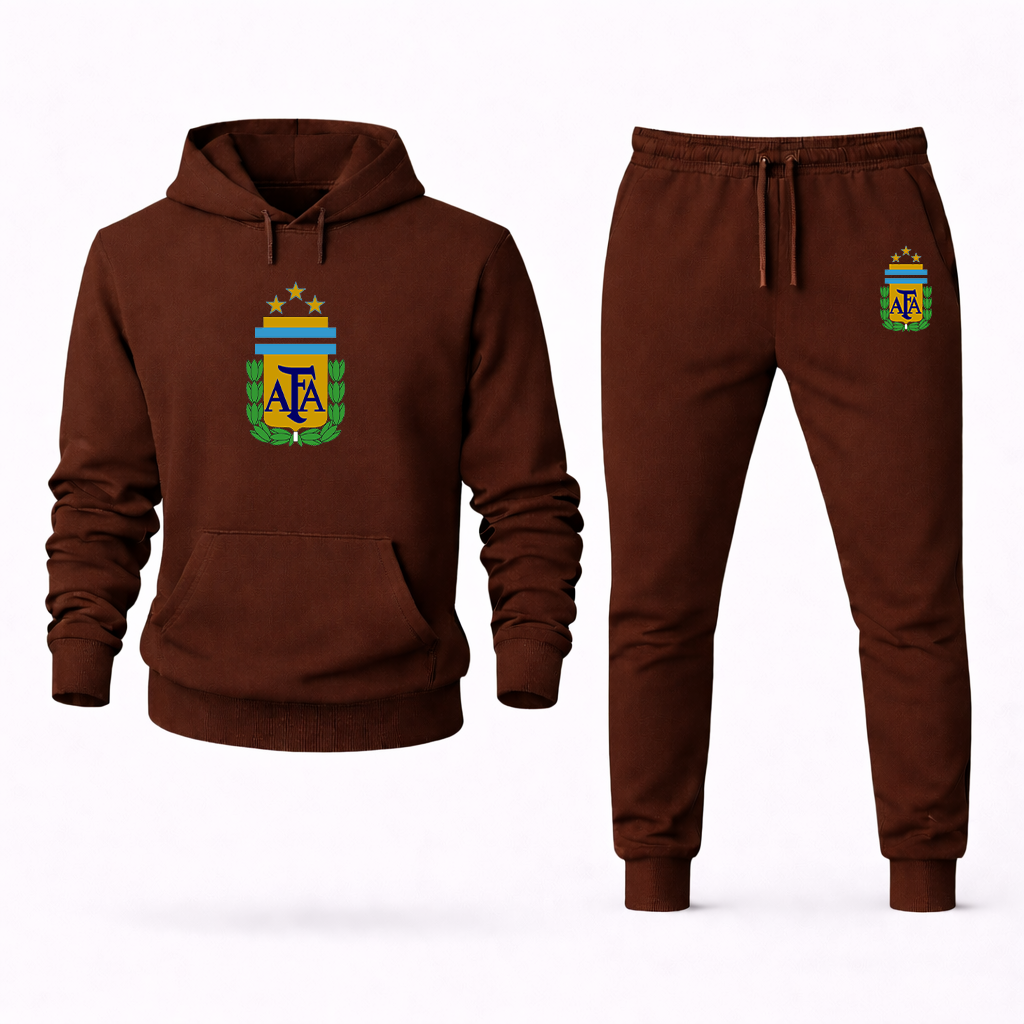 Men's Argentina National Soccer Team Logo Hoodie Joggers Set