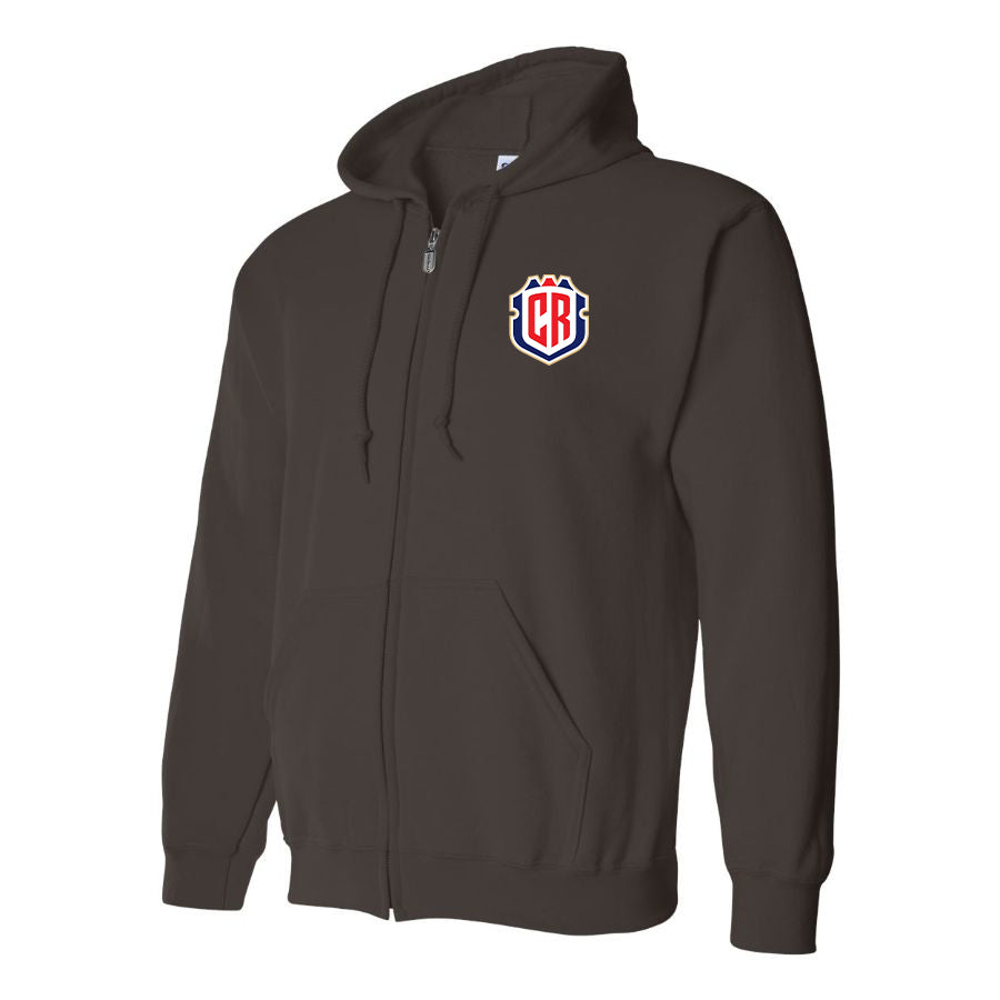 Men's Costa Rica National Soccer Team Zipper Hoodie