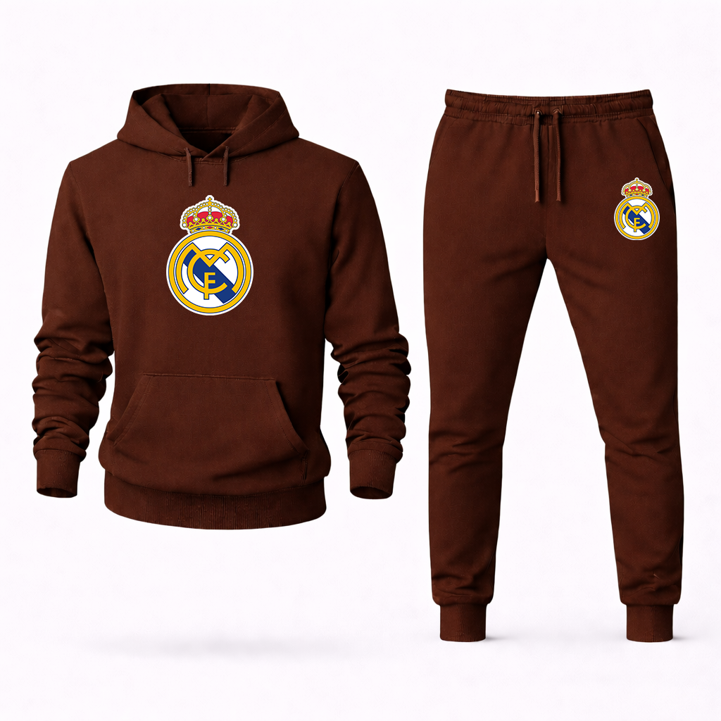 Men’s Real Madrid Soccer Logo Hoodie Joggers Set