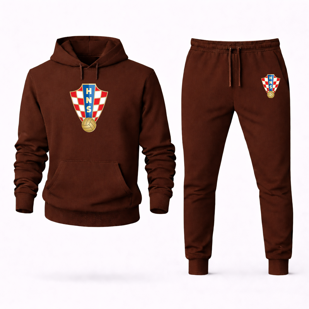 Men's Croatia National Soccer Team Hoodie Joggers Set