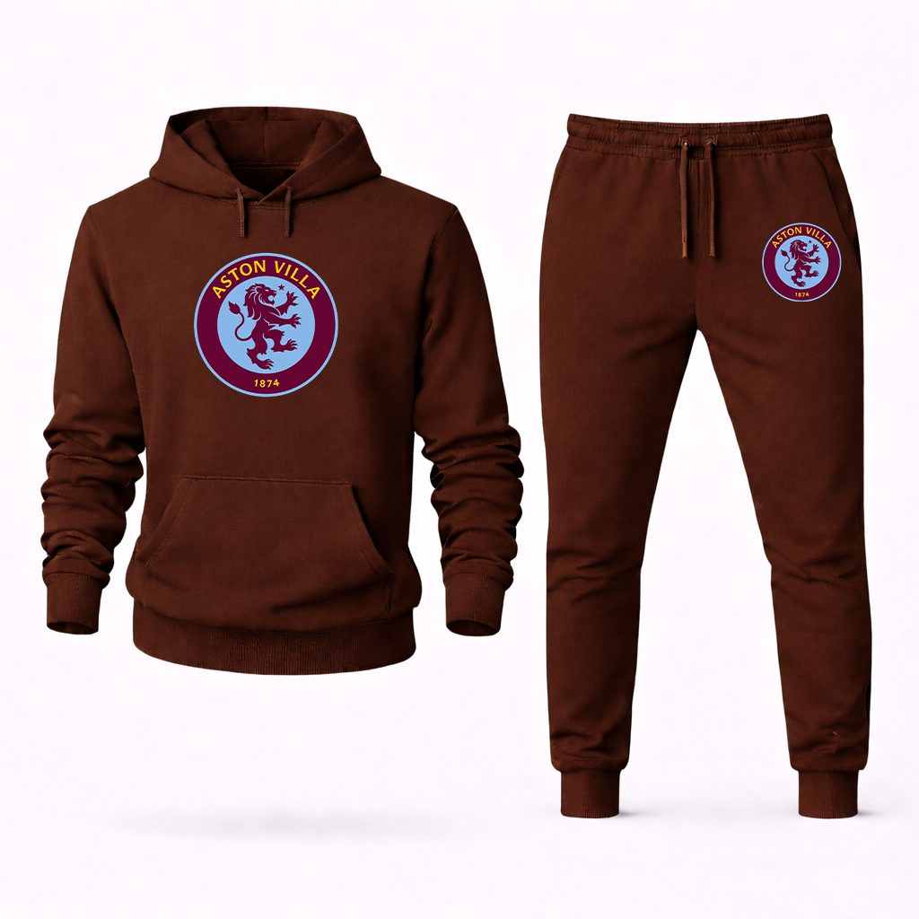 Men's Aston Villa FC Logo Hoodie Joggers Set