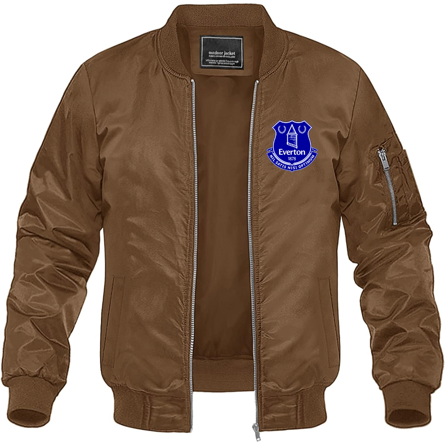 Men's Everton FC Lightweight Bomber Jacket Windbreaker Softshell Varsity Jacket Coat