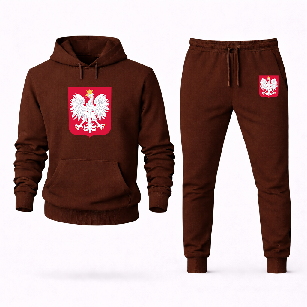 Men's Poland National Soccer Team Hoodie Joggers Set