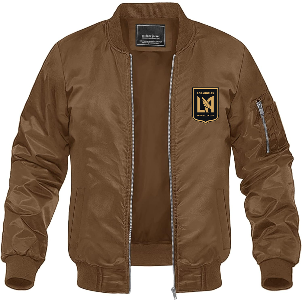 Men's LAFC Los Angeles Football Club Lightweight Bomber Jacket Windbreaker Softshell Varsity Jacket Coat