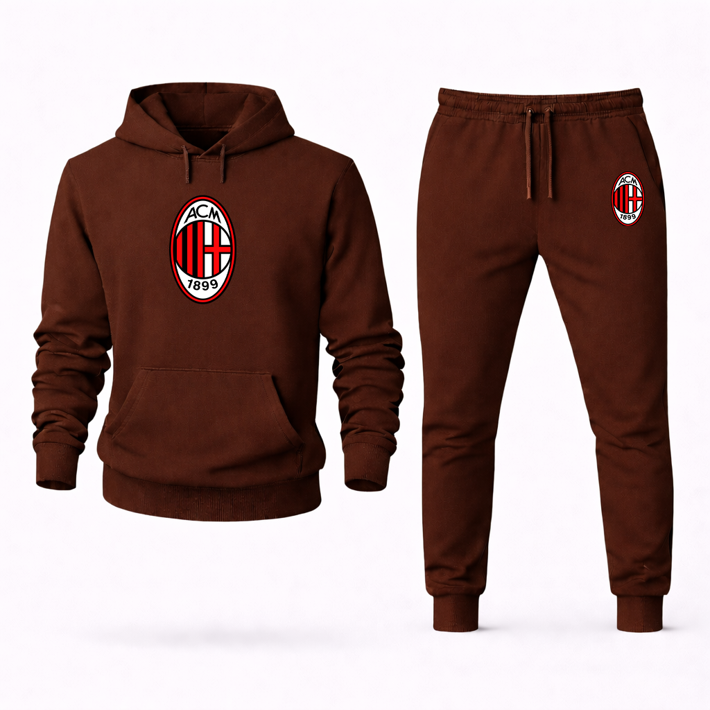 Men’s AC Milan Soccer Logo Hoodie Joggers Set