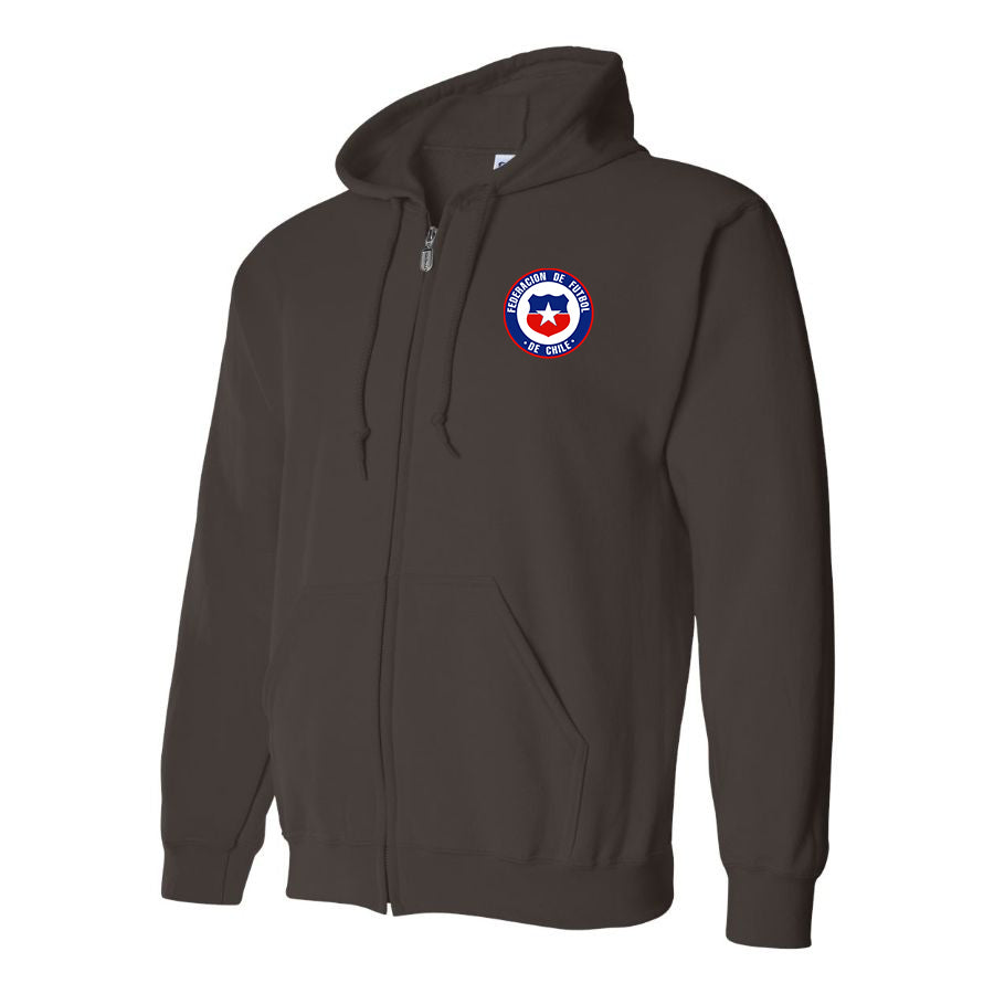 Men's Chile National Soccer Team  Zipper Hoodie