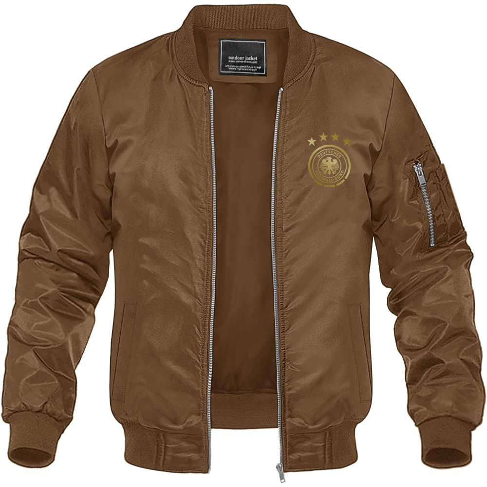 Men's Germany Soccer Lightweight Bomber Jacket Windbreaker Softshell Varsity Jacket Coat
