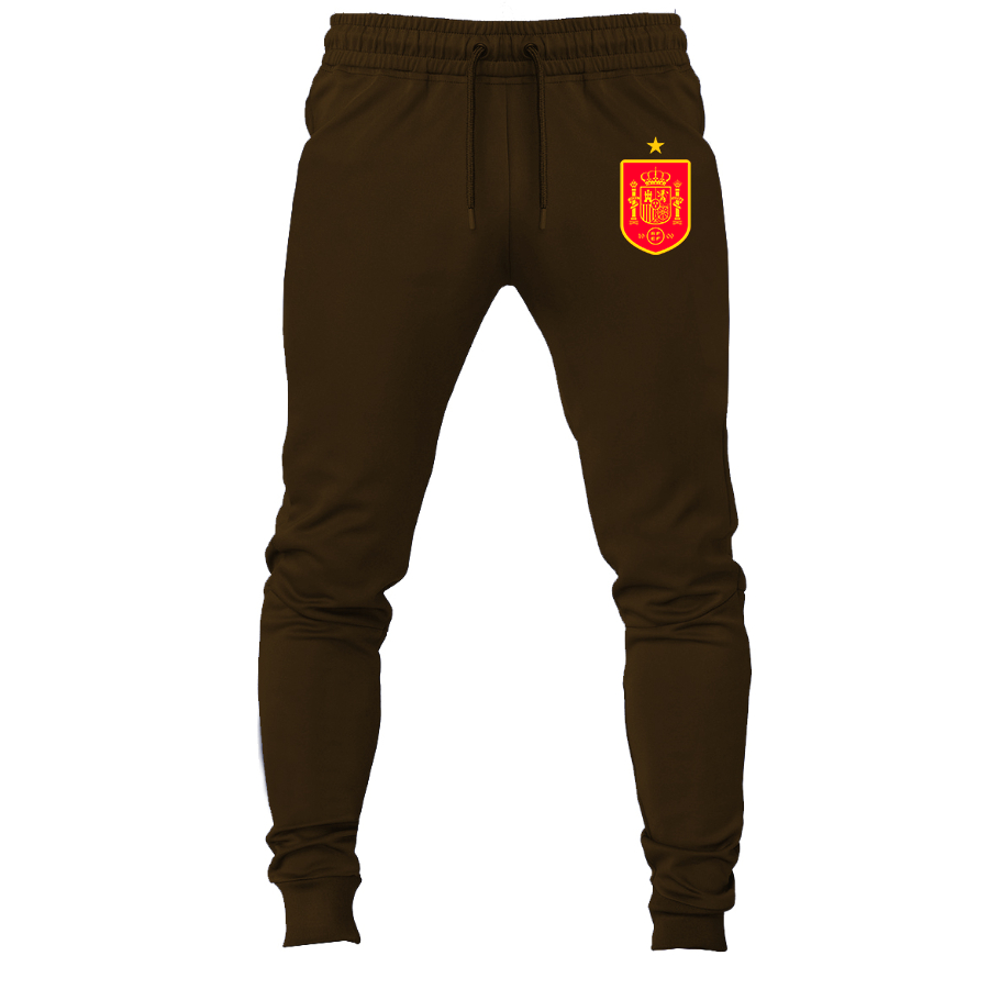 Men's Spain Red Logo National Soccer Team Joggers Sweatpants